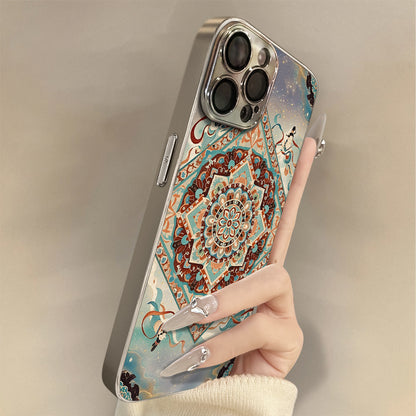 Electroplated lambskin shockproof Apple phone case