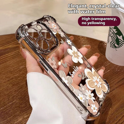 Oil painting flower glitter anti-drop Apple phone case
