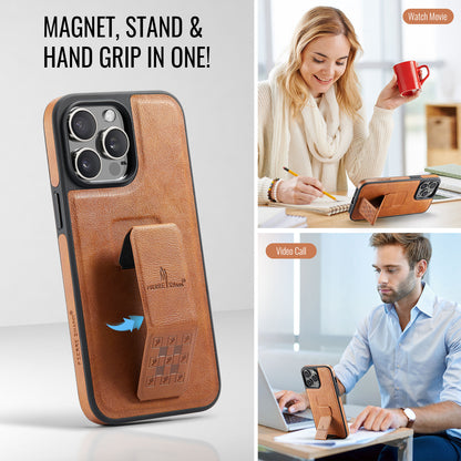 Folding Stand Magnetic Leather Apple Phone Case