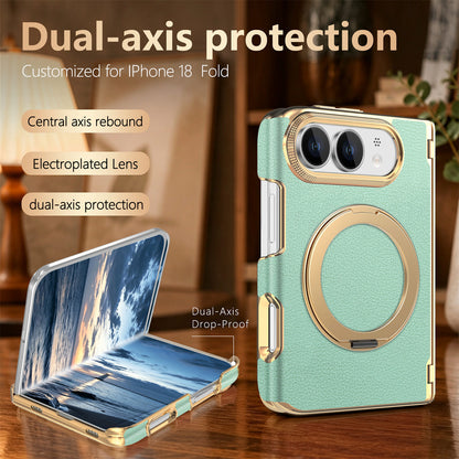 Premium Diamond Pattern Magnetic Large Window Apple Phone Case