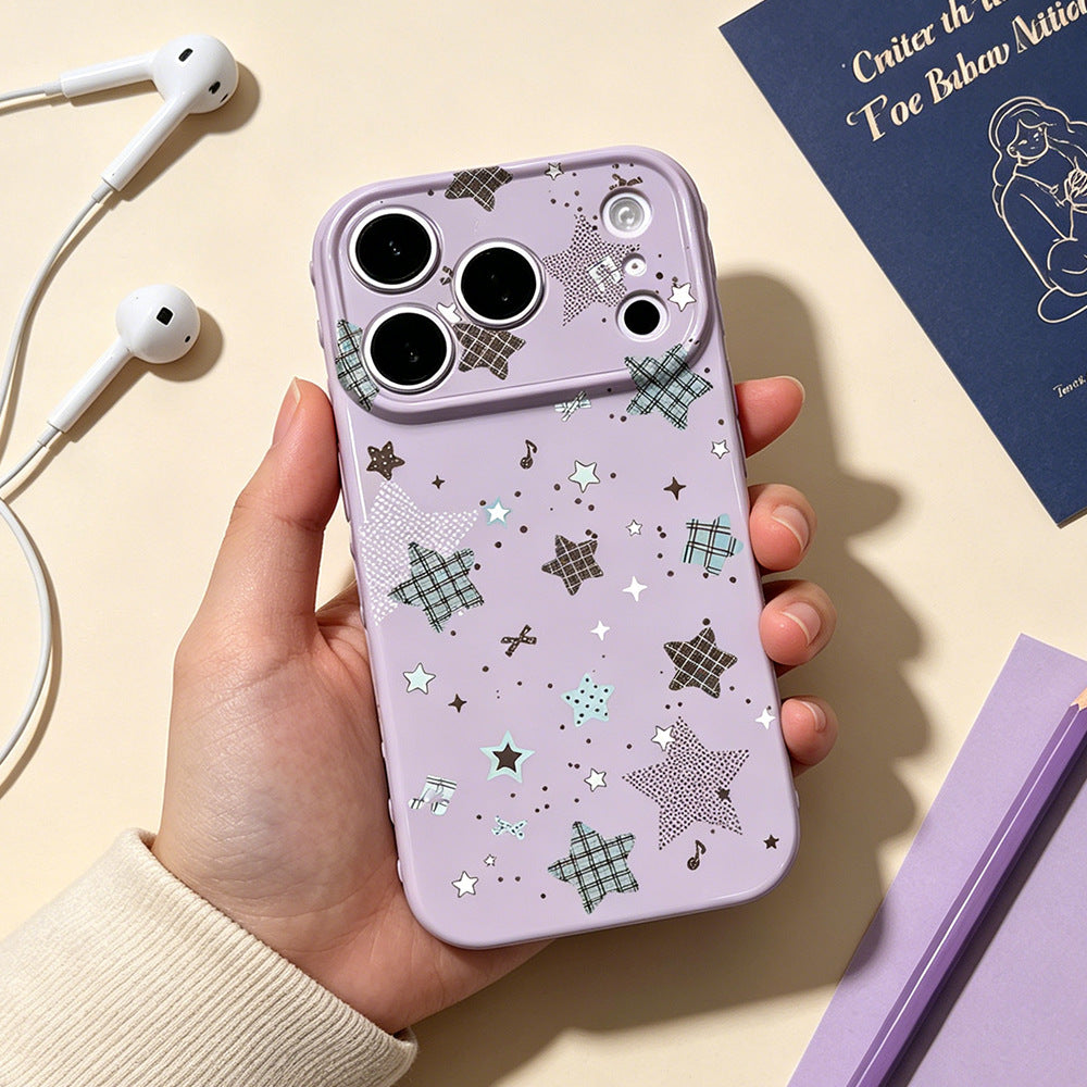 Glittery five-pointed star Apple phone case