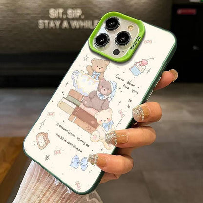 Cute Creamy Bear Anti-drop Apple Phone Case