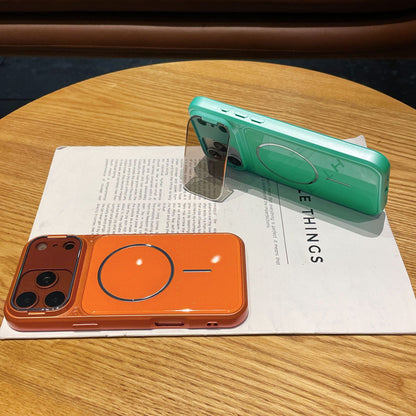 Flip-style lens holder glitter magnetic Apple phone case