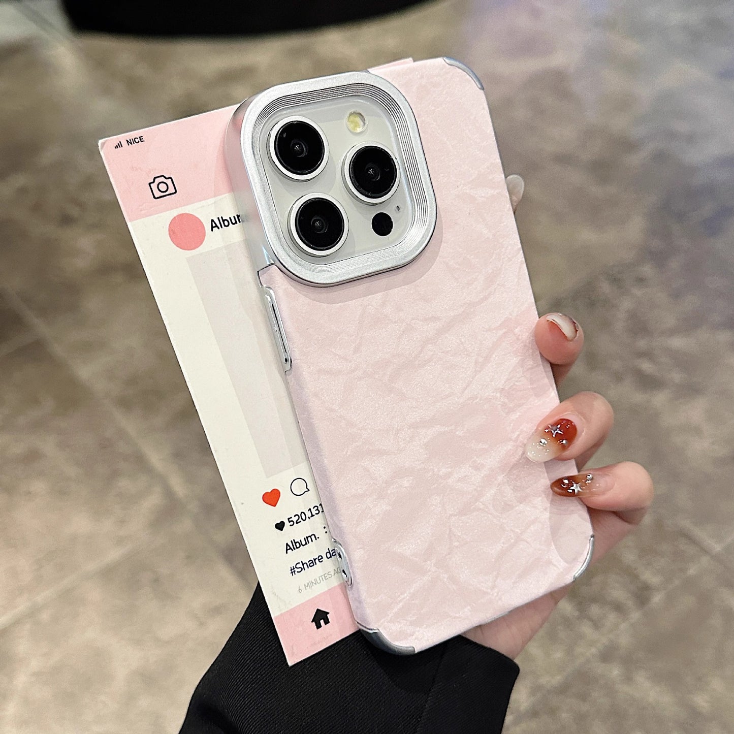 Electroplated solid color snow mountain pattern Apple mobile phone case