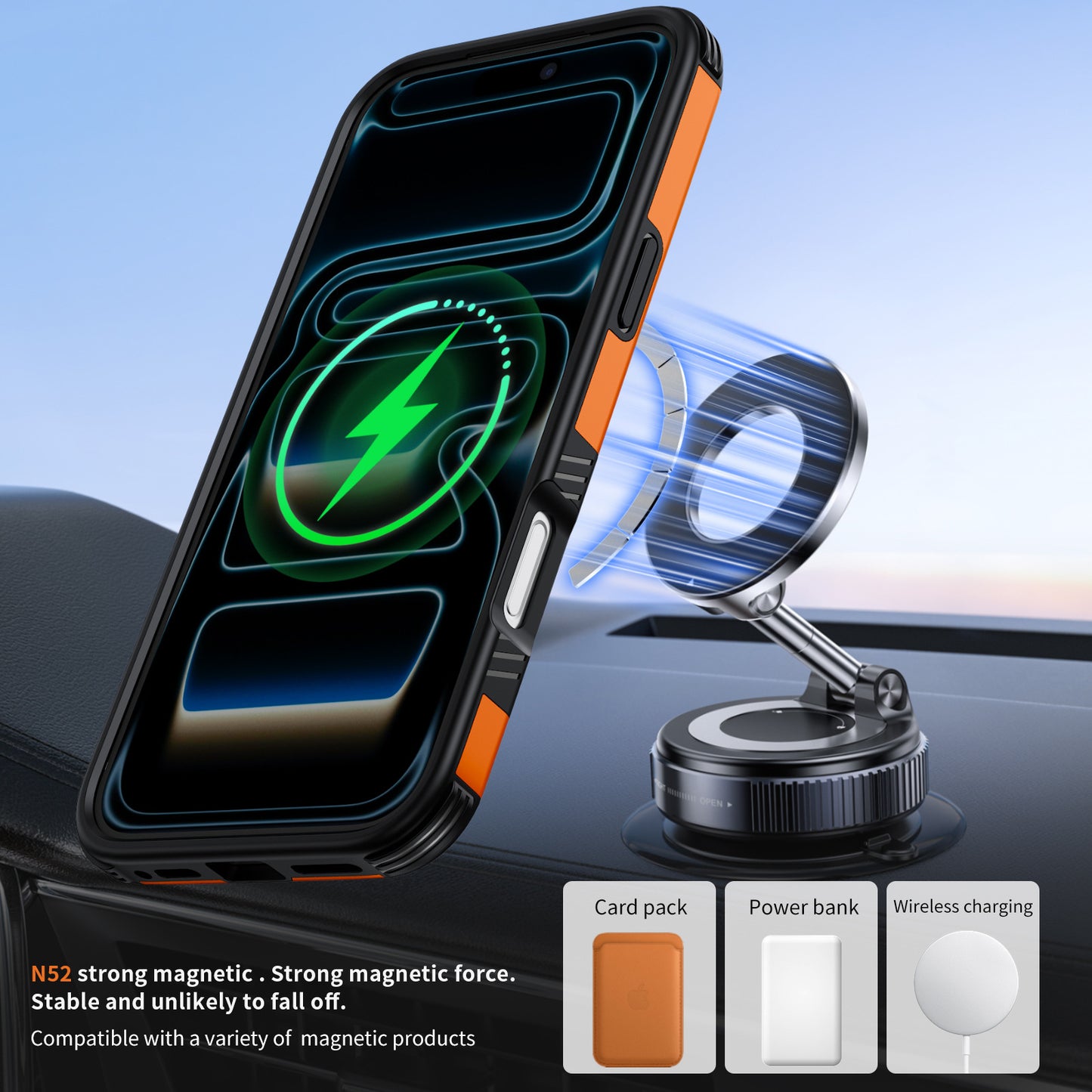 Rotating Stand Anti-drop Magnetic Apple Phone Case