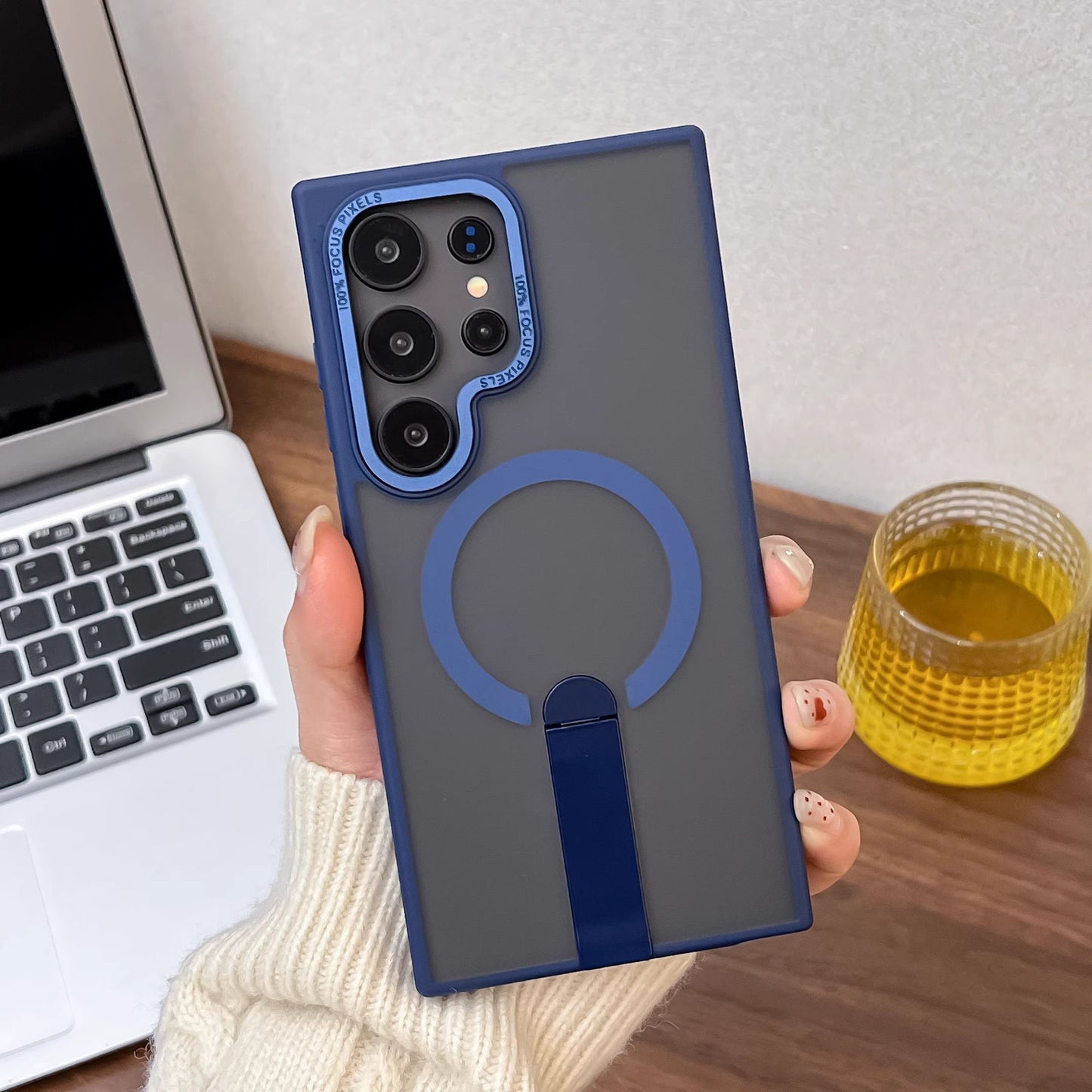 Matte Skin Feeling Magnetic Bracket Samsung Phone Case