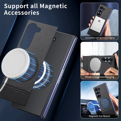 Magnetic leather fabric Samsung Z Fold phone case