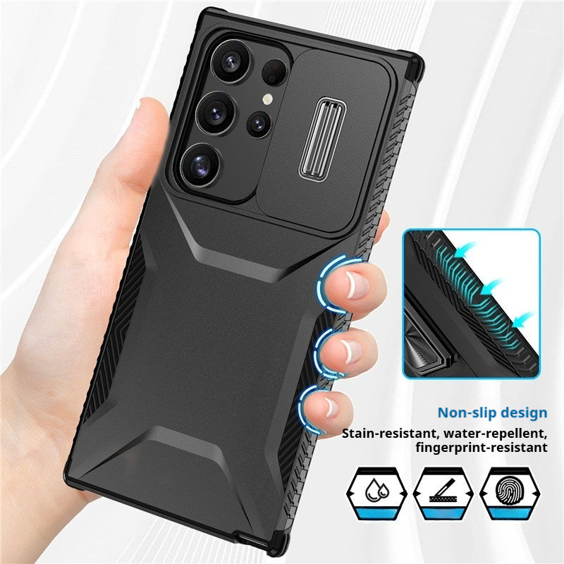 Lens-mounted window anti-drop Samsung phone case