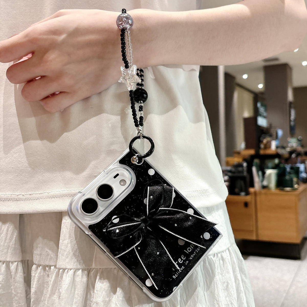 Glitter Polka-Dot Bow iPhone Duo Case