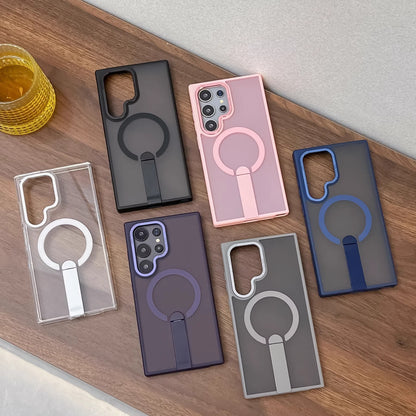 Matte Skin Feeling Magnetic Bracket Samsung Phone Case