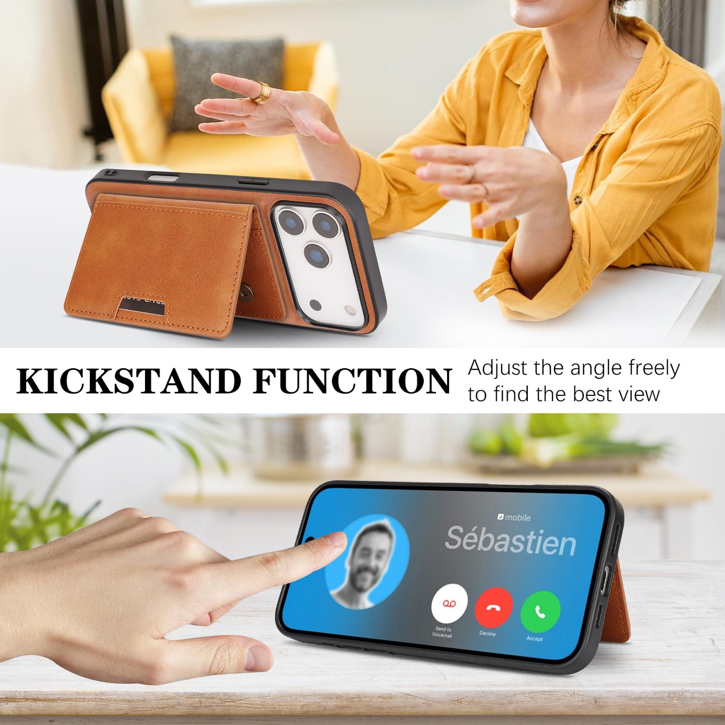 Split Card Holder Magnetic Apple Phone Case