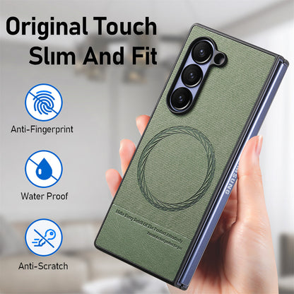 Magnetic leather fabric Samsung Z Fold phone case