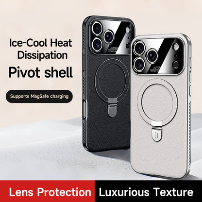 Vegan Leather Stand Magnetic Apple Phone Case