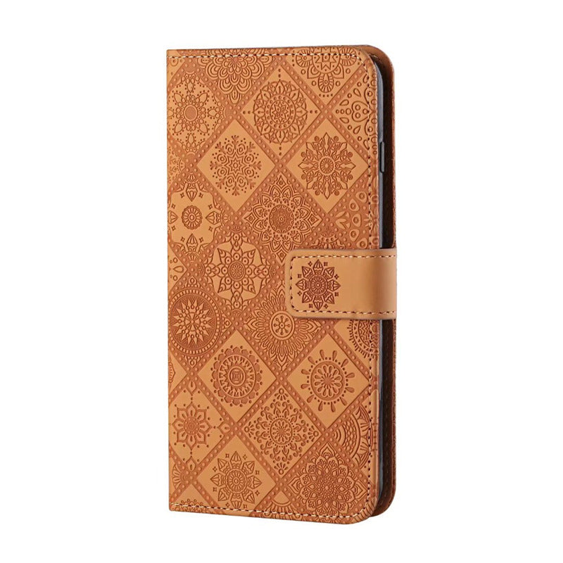Embossed leather Apple phone case