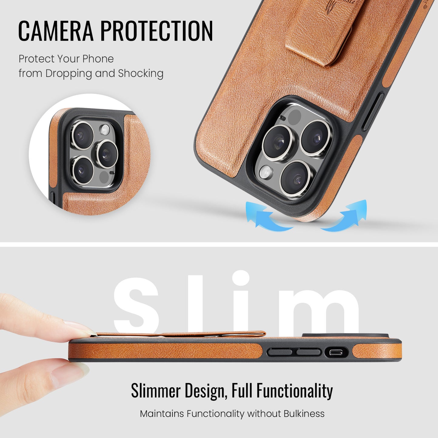 Folding Stand Magnetic Leather Apple Phone Case
