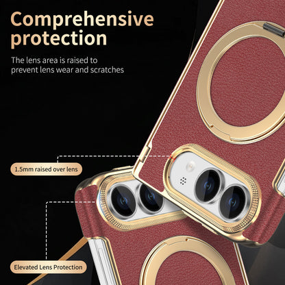 Premium Diamond Pattern Magnetic Large Window Apple Phone Case