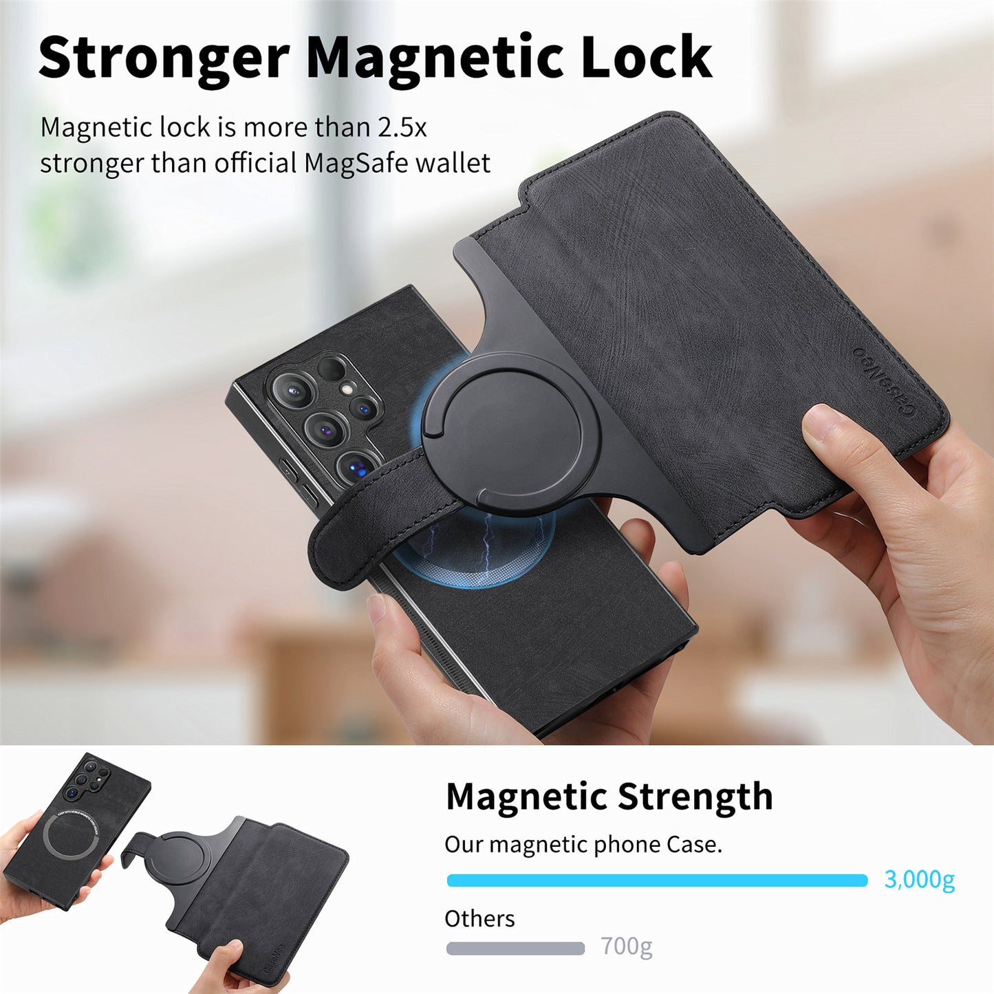 Magnetic detachable Samsung phone case