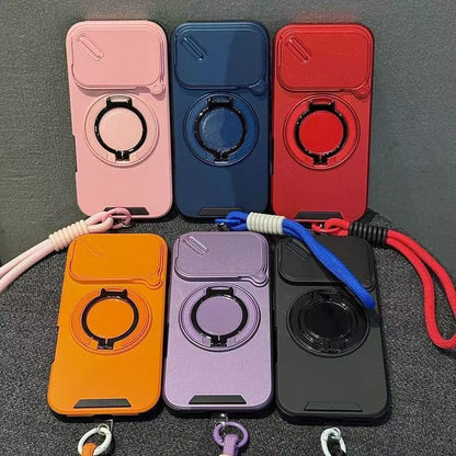 Skin-feel lens cover holder magnetic Apple phone case