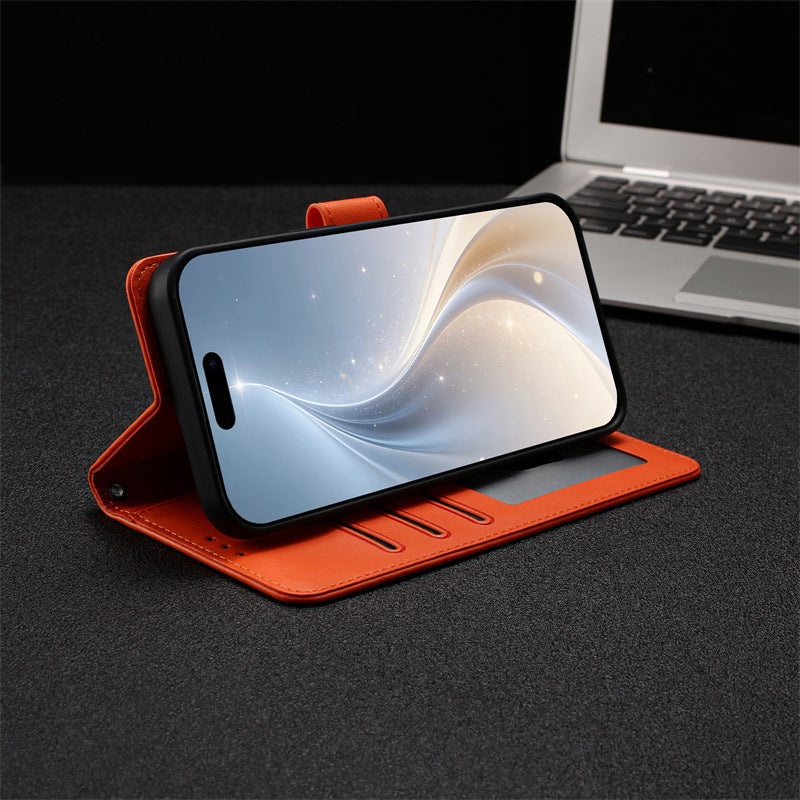 Heart-shaped letter leather Apple phone case