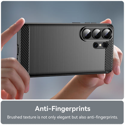 Full-coverage shockproof brushed carbon fiber Samsung phone case