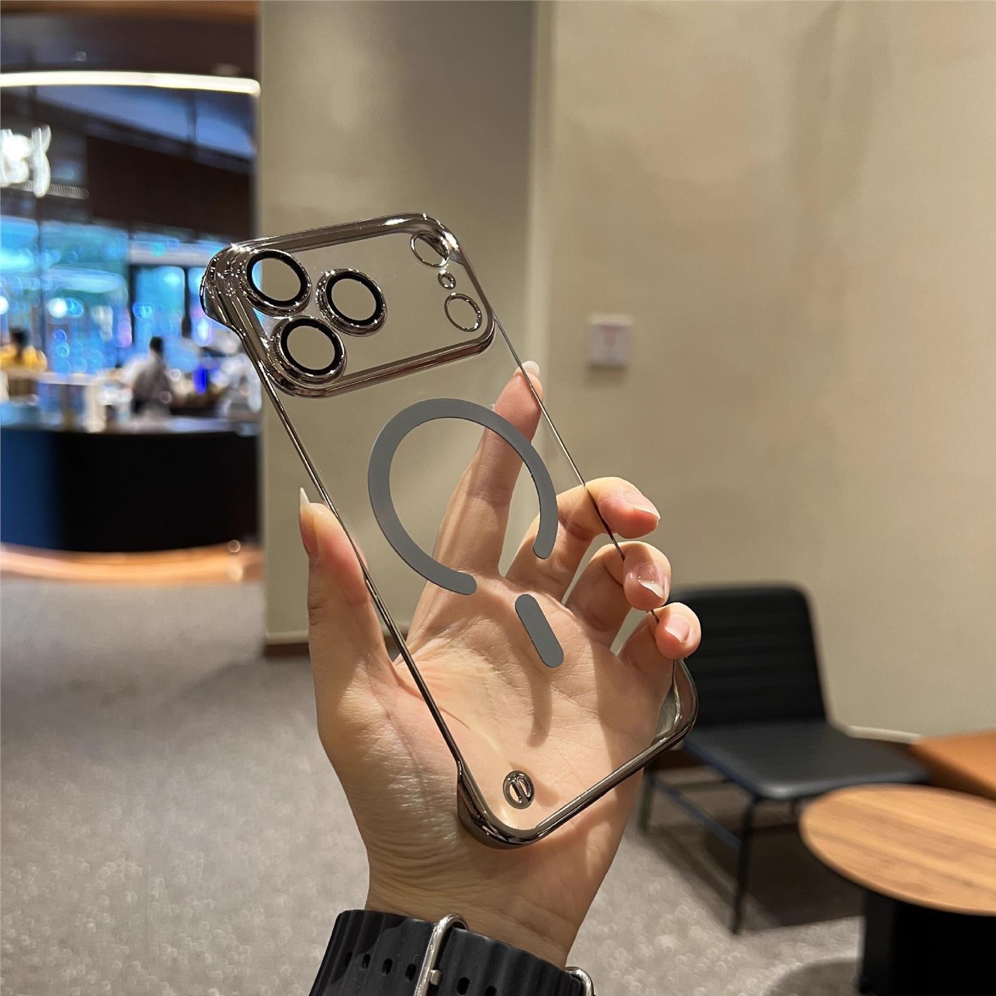 Electroplating borderless magnetic iPhone case