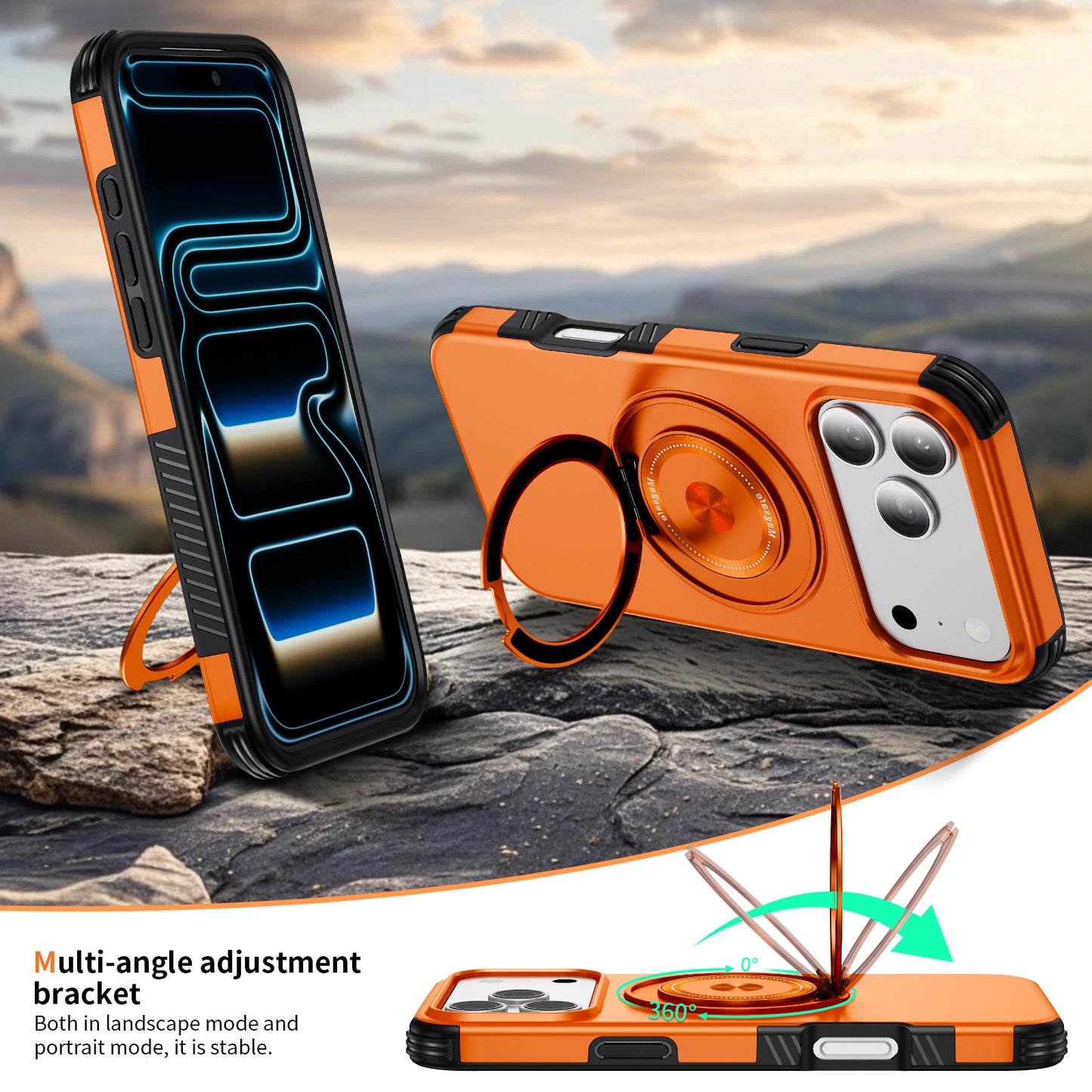 Rotating Stand Anti-drop Magnetic Apple Phone Case