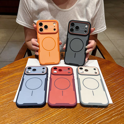 Frosted Skin-like Magnetic Large View Apple Phone Case