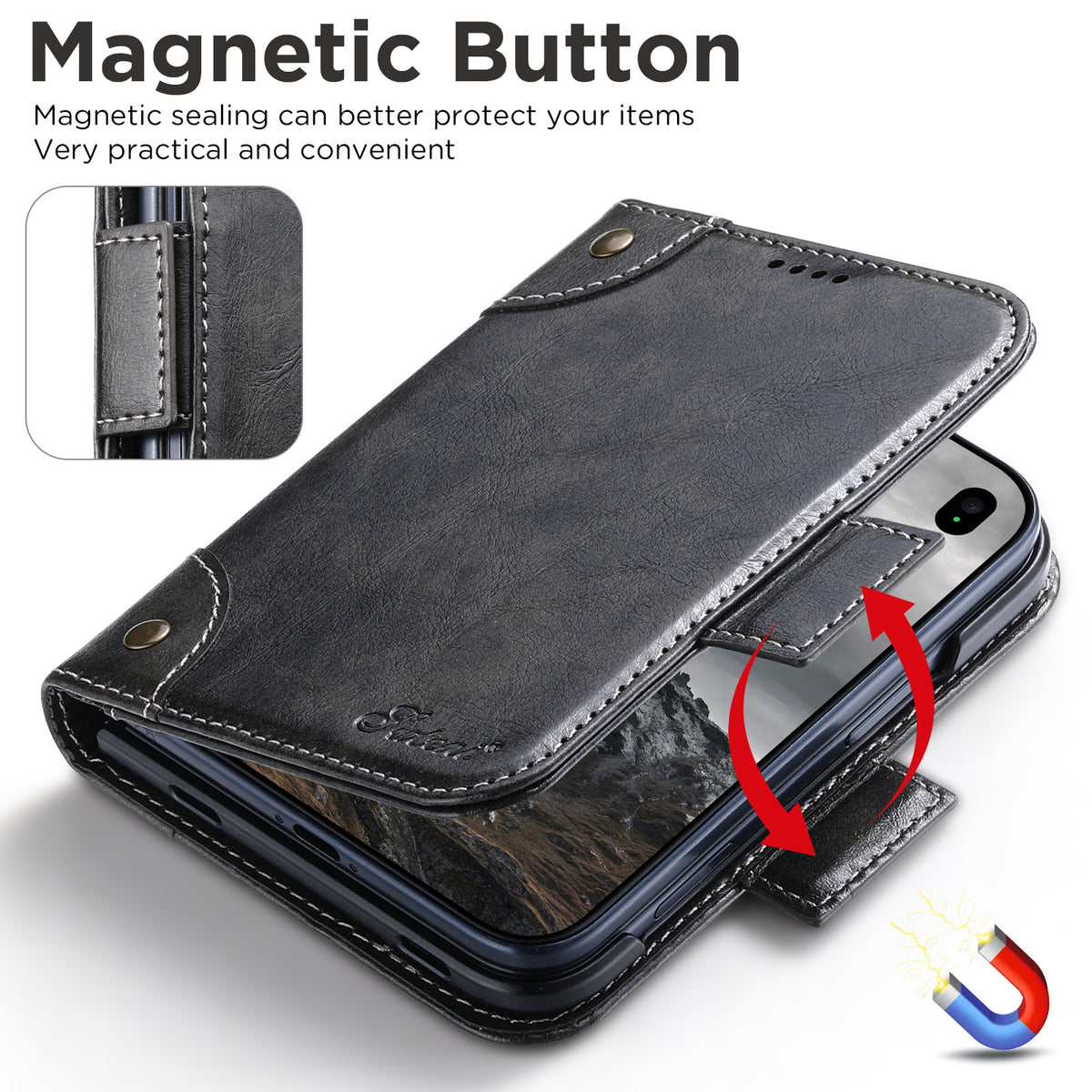 Folio-style card-holder leather case for iPhone Duo