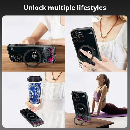 Purple Snow Mountain Magnetic Stand Apple Phone Case