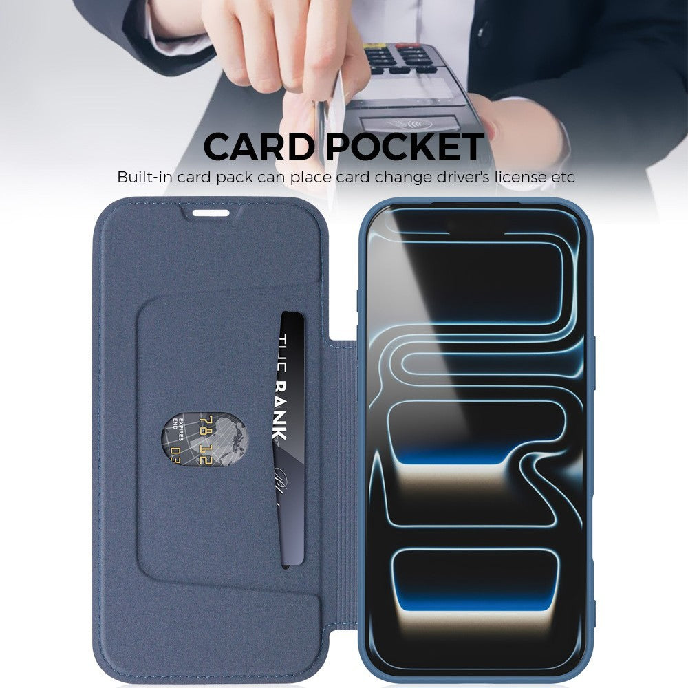 Flip solid color leather Apple phone case