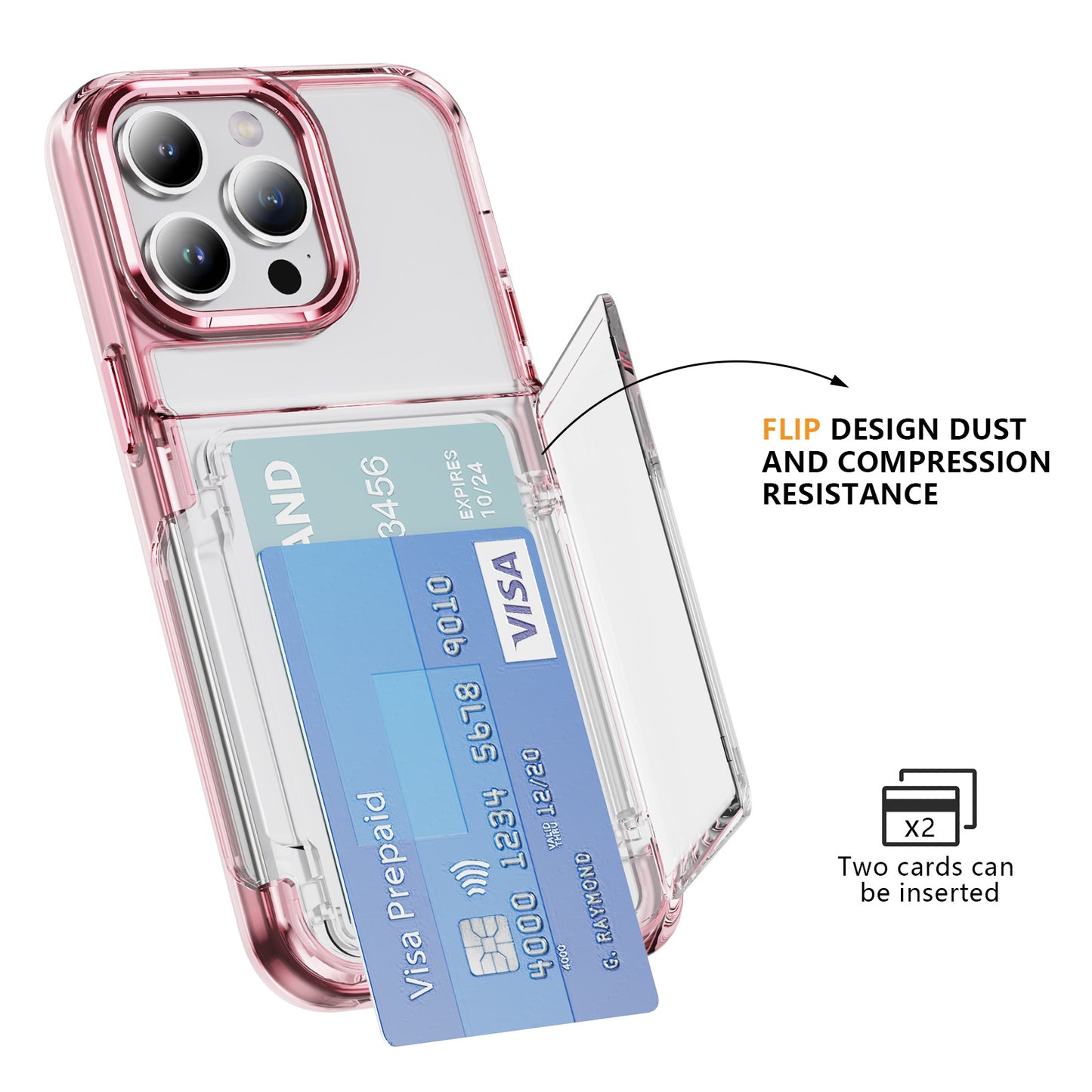 Flip Card Holder Transparent Apple Phone Case