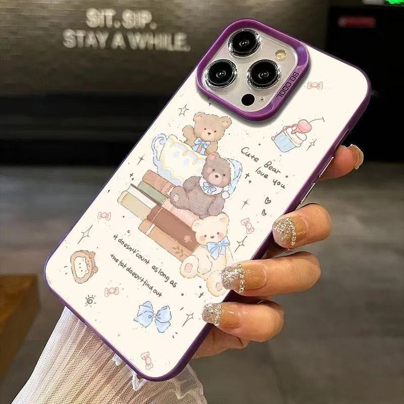Cute Creamy Bear Anti-drop Apple Phone Case