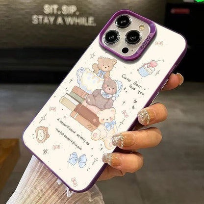 Cute Creamy Bear Anti-drop Apple Phone Case