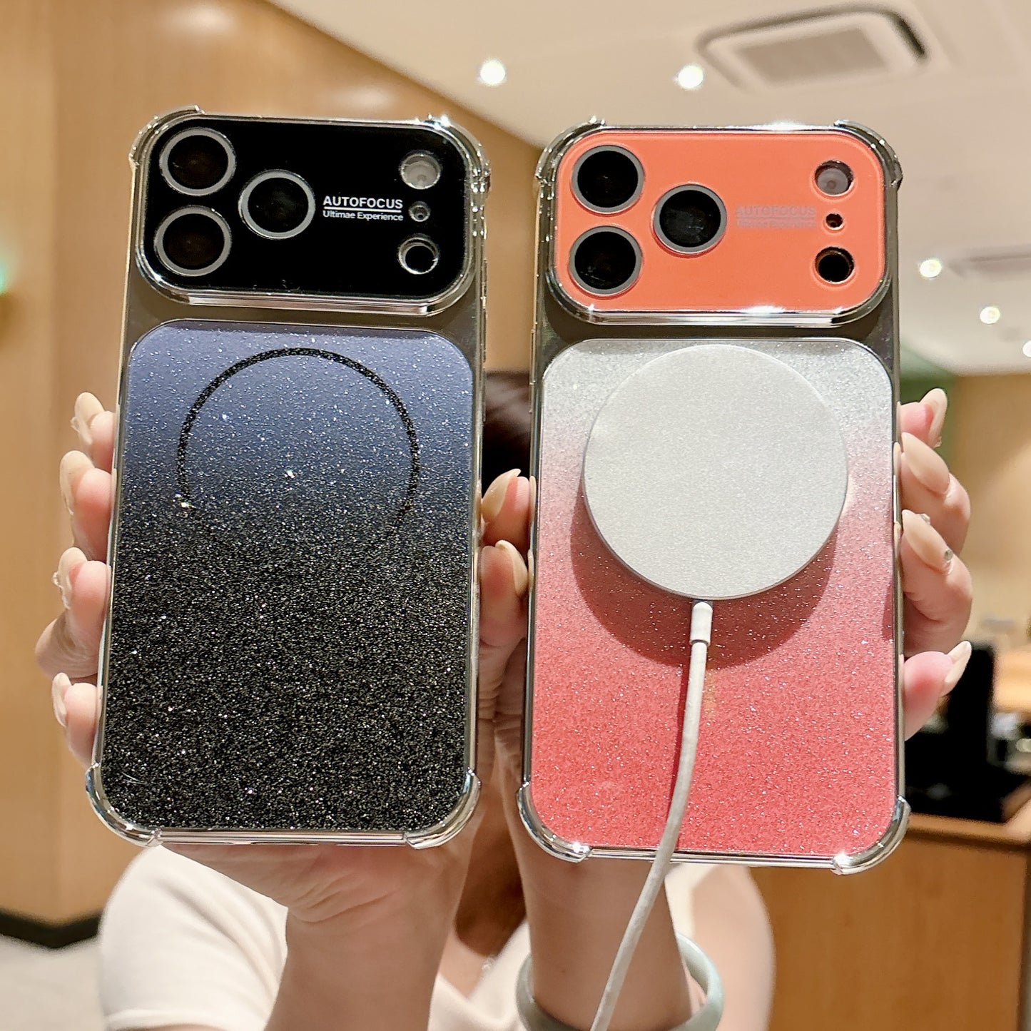 Gradient Galaxy Glitter Magnetic Apple Phone Case