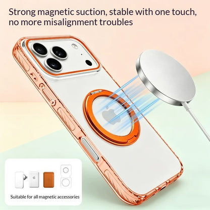 Transparent rotating stand magnetic Apple phone case