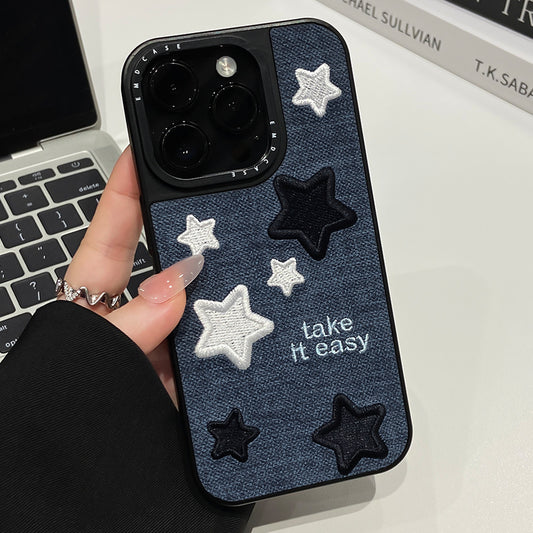 Embroidered star iPhone case