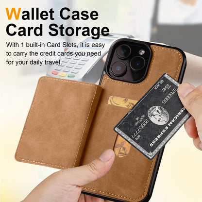 Solid color card holder stand leather Apple phone case