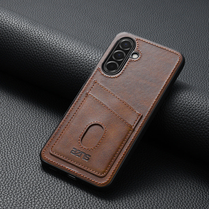Business SIM card insert leather case Samsung phone case