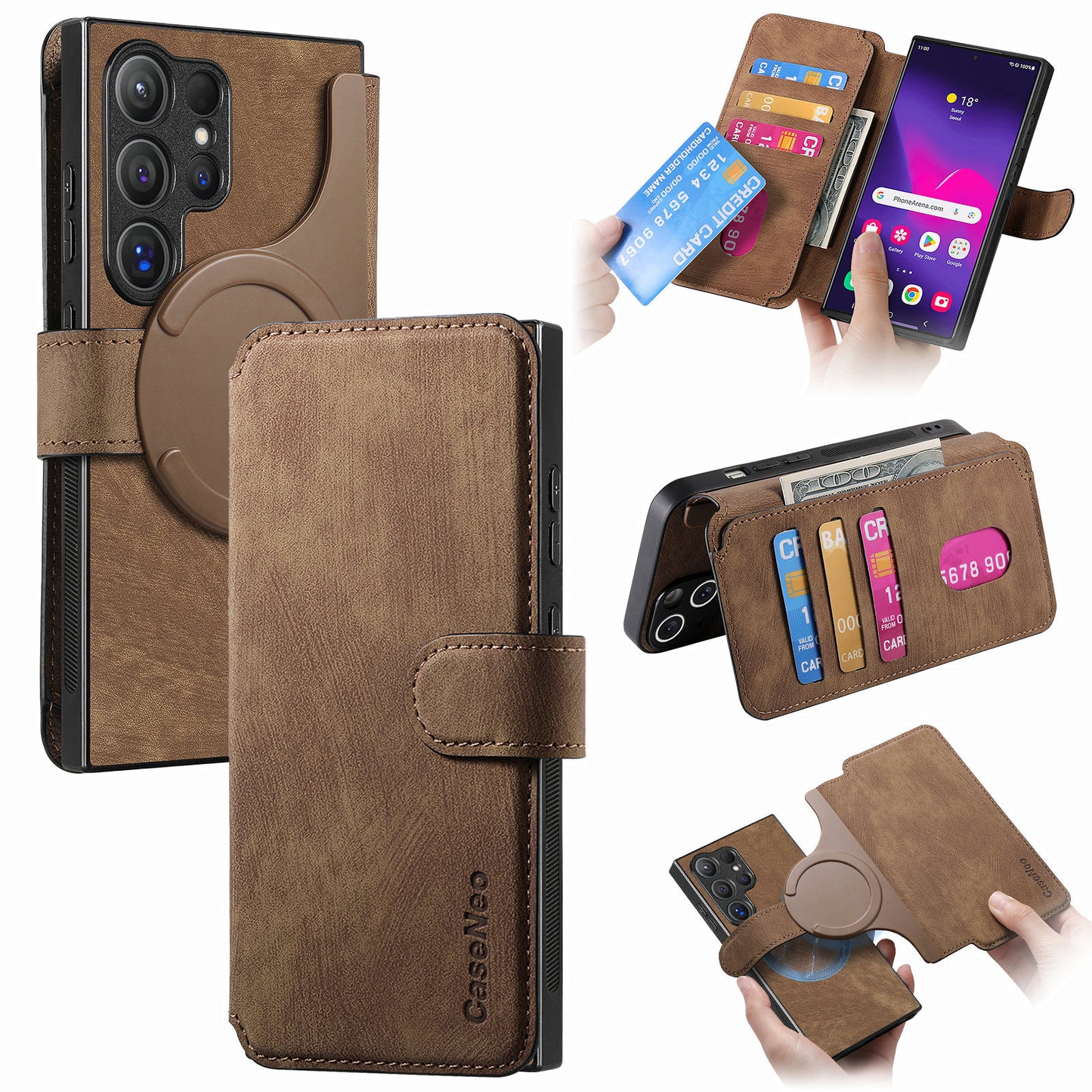 Magnetic detachable Samsung phone case