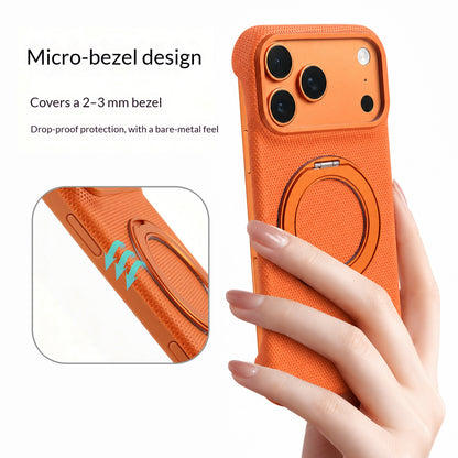 Frameless faux leather rotating stand magnetic Apple phone case