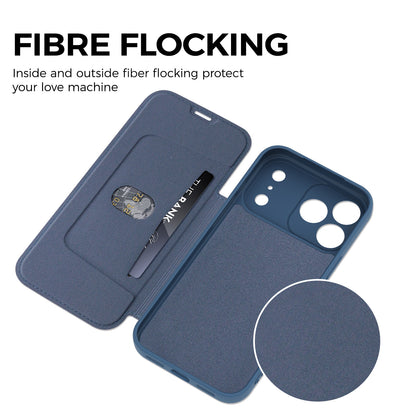 Flip solid color leather Apple phone case