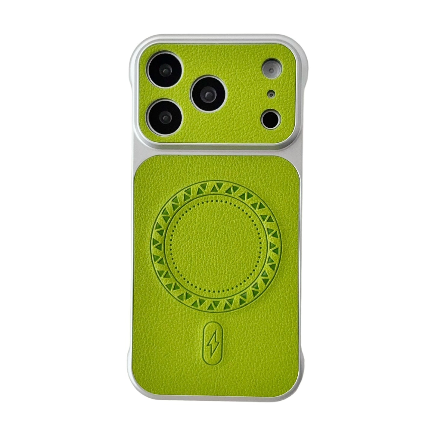 Lychee-patterned frameless magnetic Apple phone case