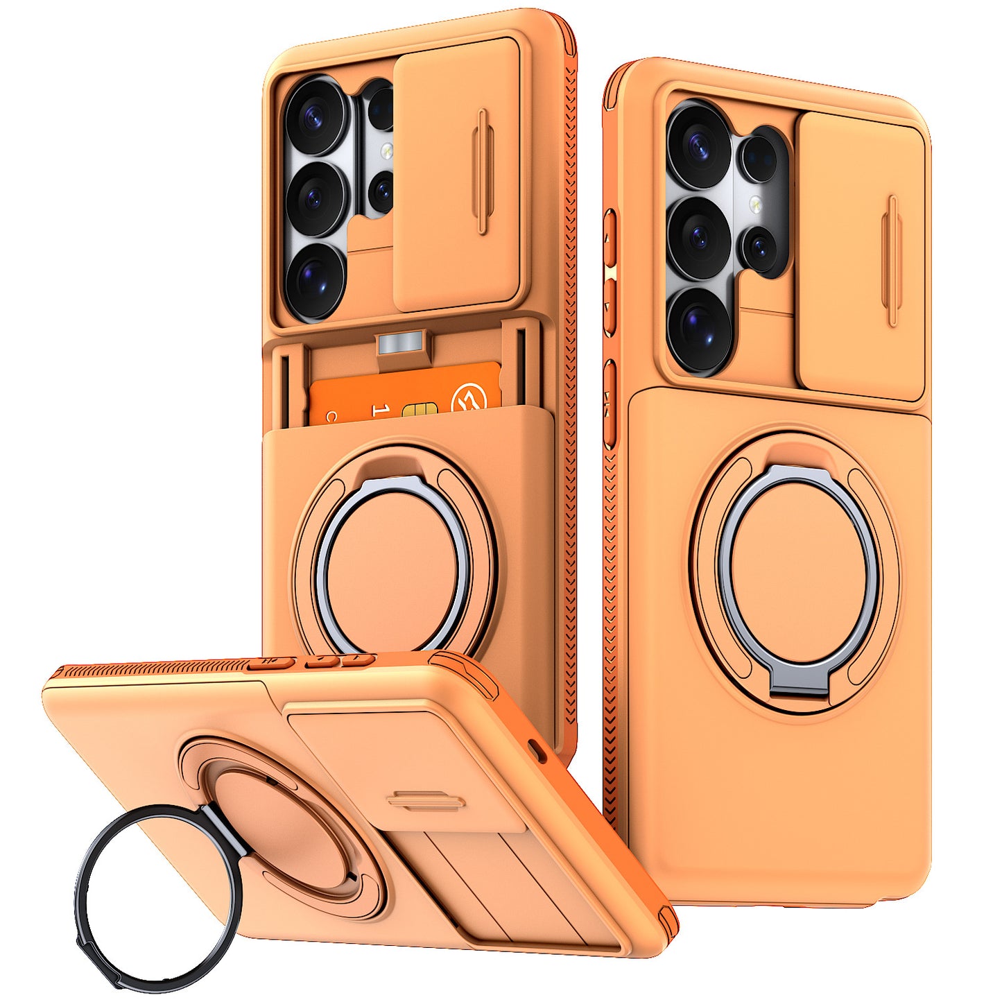 Starry Sky Sliding Window Card Holder Samsung Phone Case