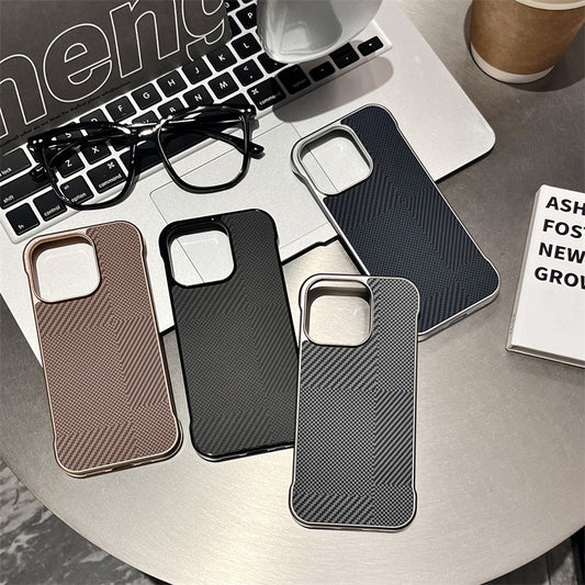 Carbon fiber texture borderless iPhone case