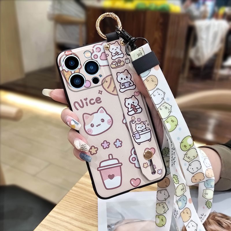 Cute Wrist-Strap iPhone Case with a Fresh Style