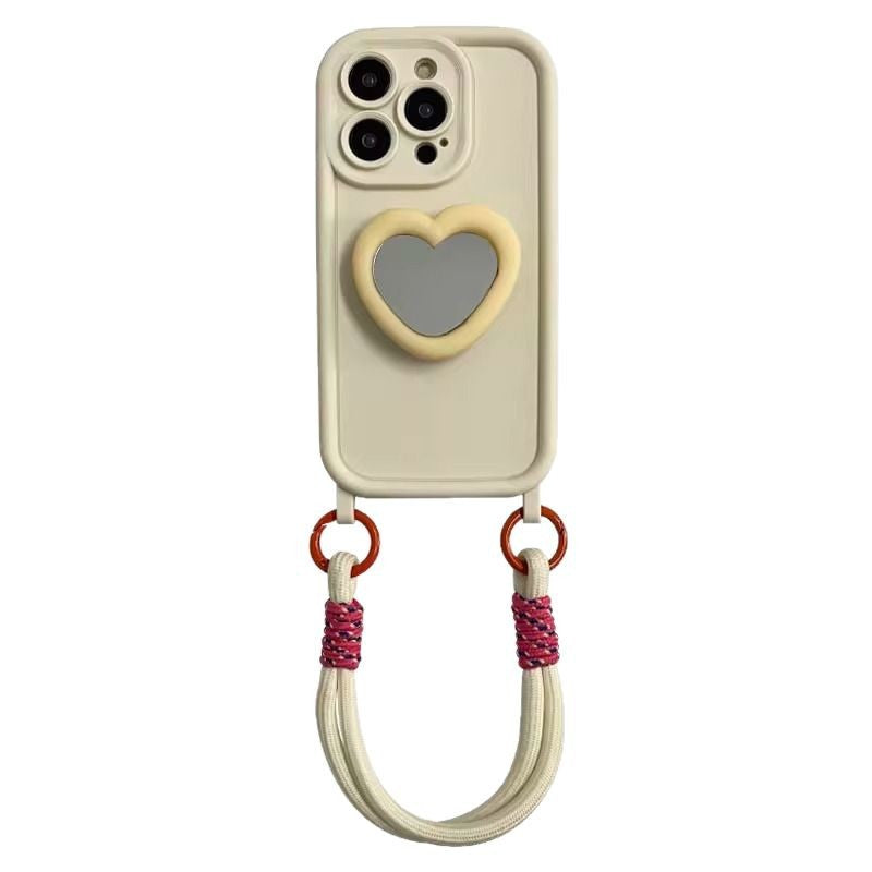 Heart-Mirror Stand Apple Phone Case