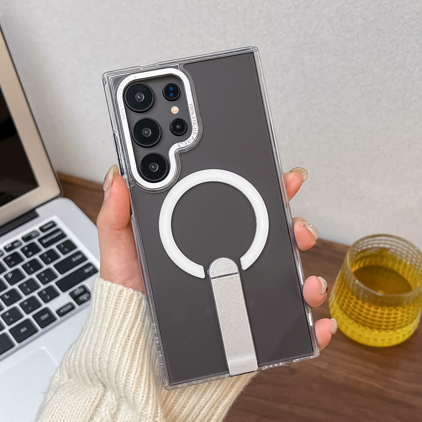 Matte Skin Feeling Magnetic Bracket Samsung Phone Case