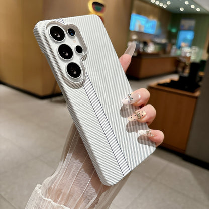 Carbon fiber textured ultra-thin frosted half-coverage Samsung phone case