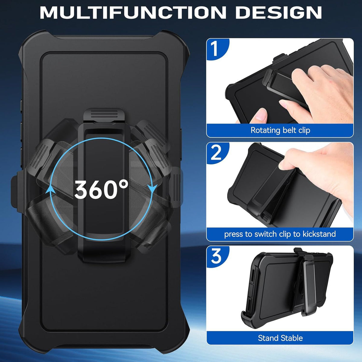 Solid-color rugged protective case with belt clip for iPhone