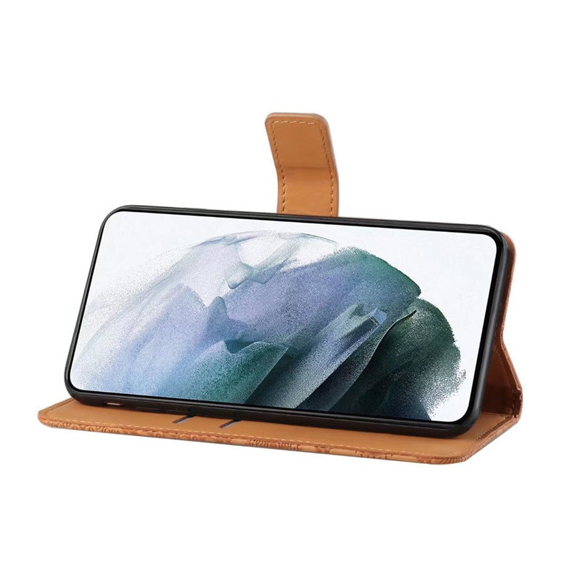 Embossed leather Apple phone case